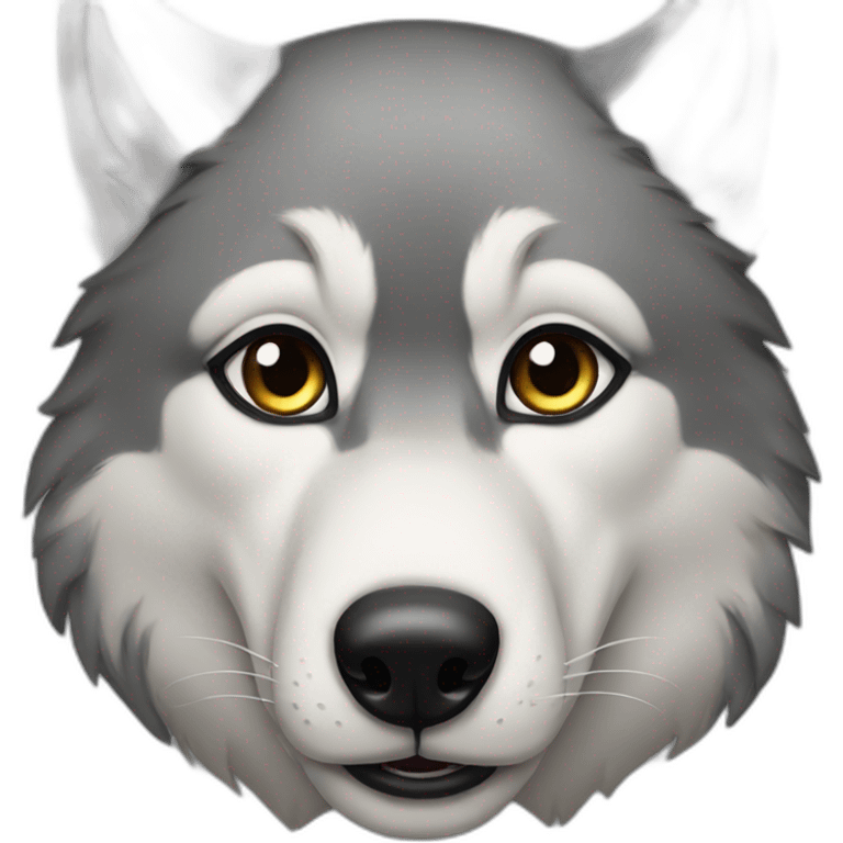 Female wolf with eye liner  emoji