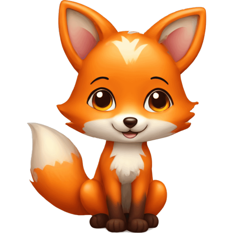 cute fox with heart emoji