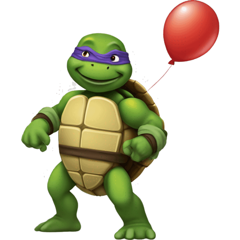 NINJA TURTLE WITH A BALLON emoji