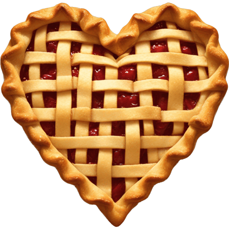 A heart made of an apple pie emoji