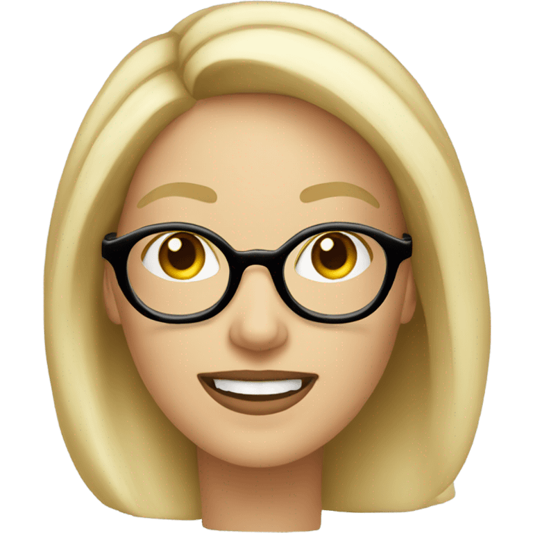 Beautiful Blonde woman wearing glasses calling on cell phone emoji