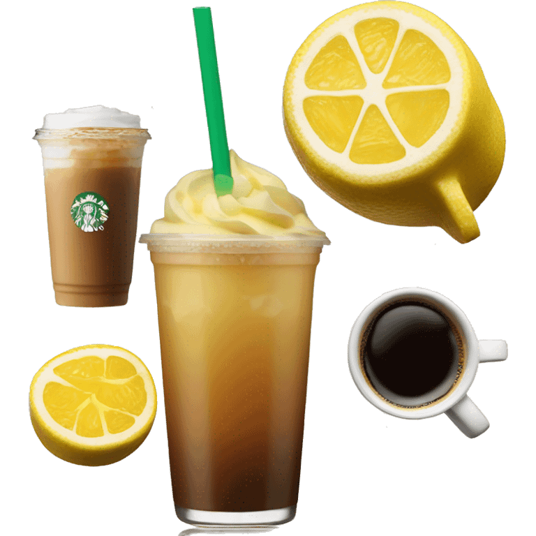 A Starbucks lemonade with a shot of espresso and caramel  emoji