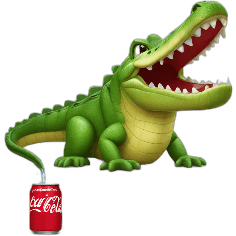 Un crocodile dans une mare de Coca-Cola emoji