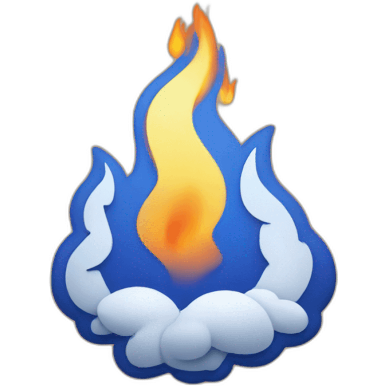 Atlassian logo on fire emoji