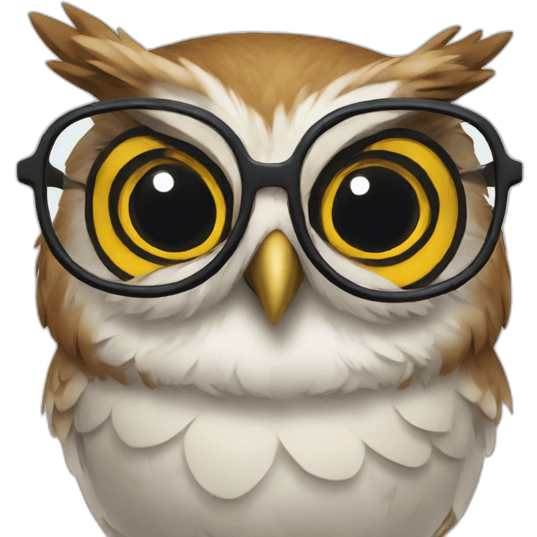 Smart Owl with glasses emoji