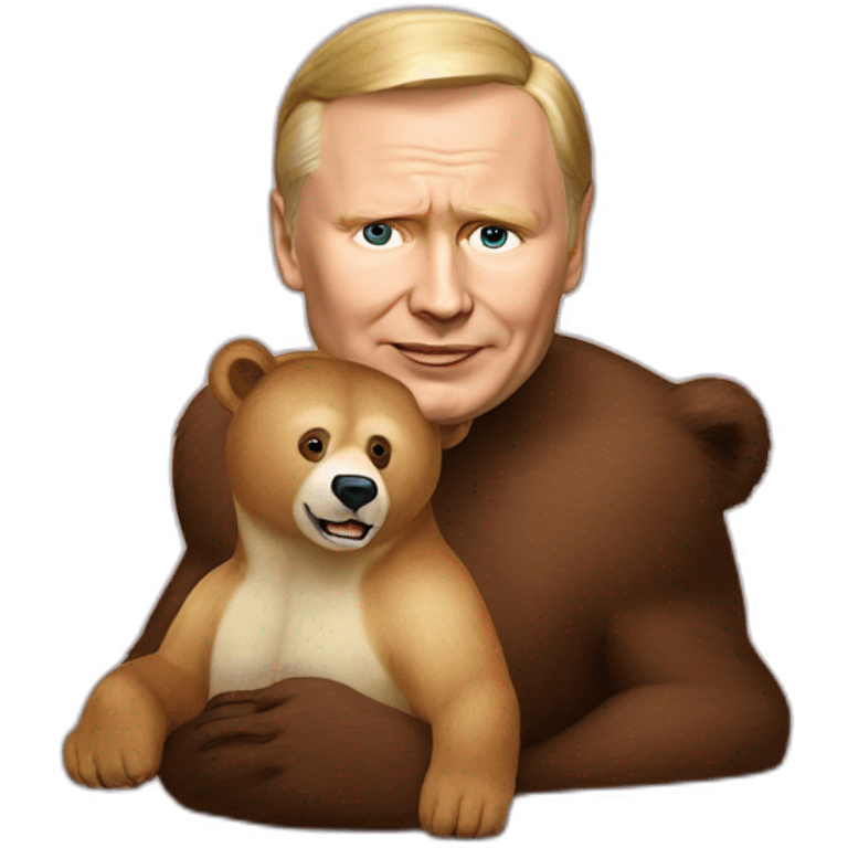 Vladimir Poutine on a bear emoji