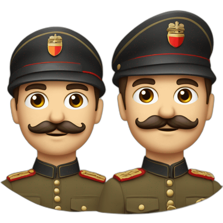 Soldat allemand 2ème guerre mondiale brun avec moustache et brassard rouge emoji