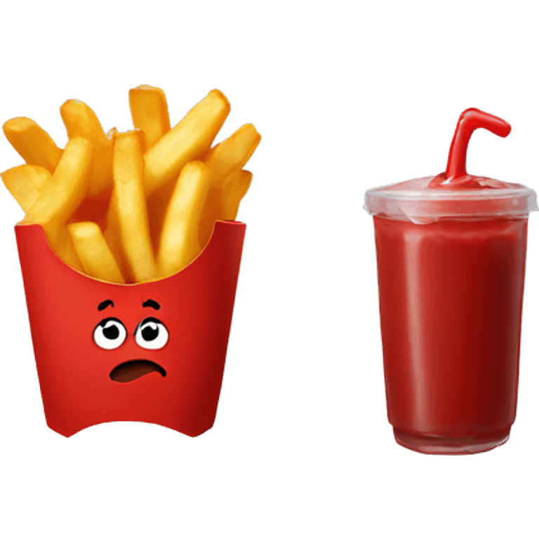 Fries and ketchup emoji