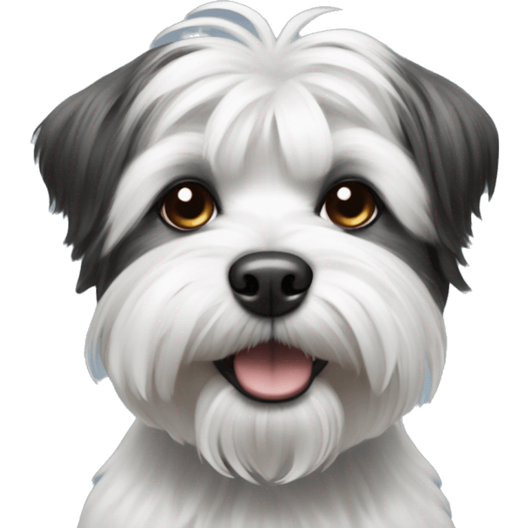 shitzu terrier black and white dog emoji