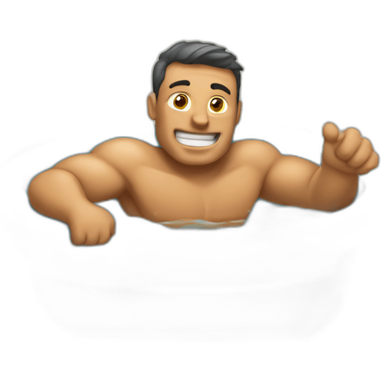 Un hombre en un jacussi disfrutando emoji