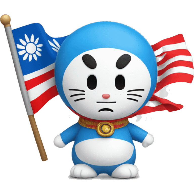 Doraemon with japanese flag emoji