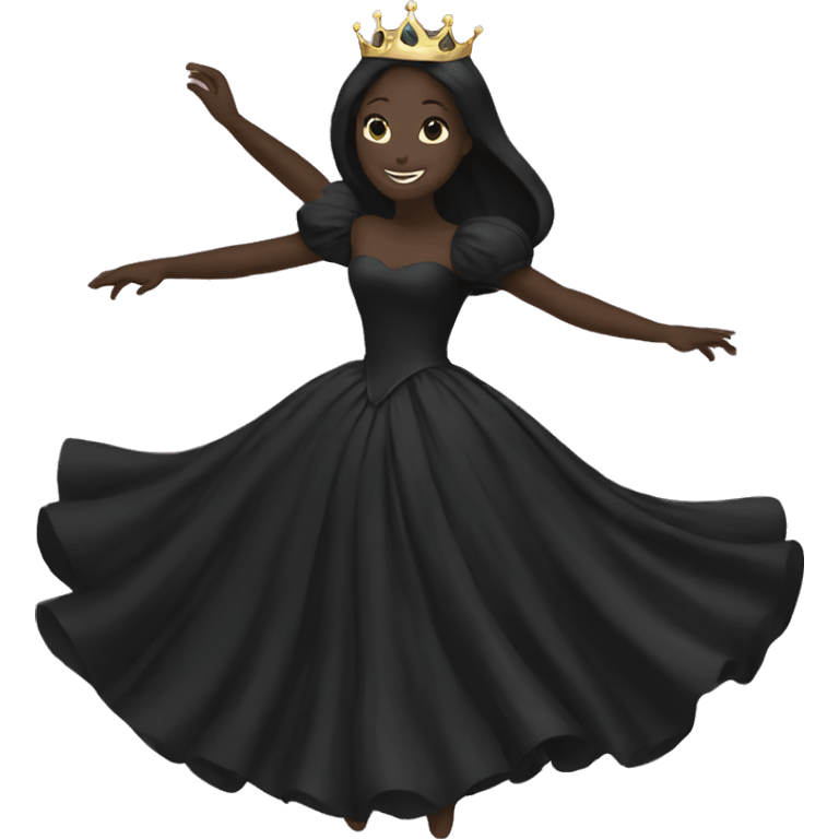 princess dancing no face just black color emoji