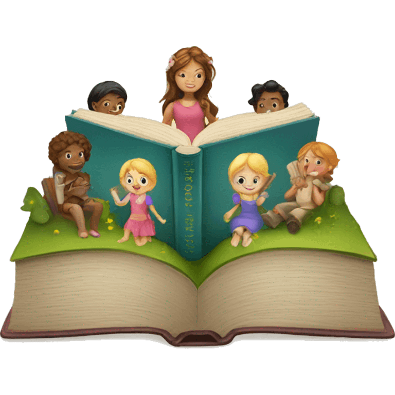 a book with children's fairy tales emoji