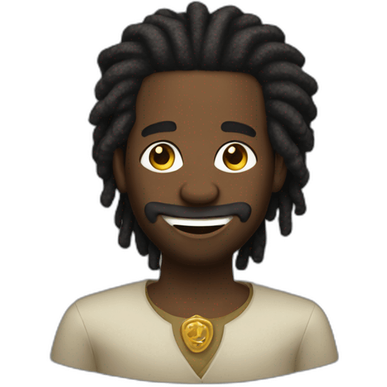 Black man imberbe with dread locks and golden teeth wearing a kippa emoji