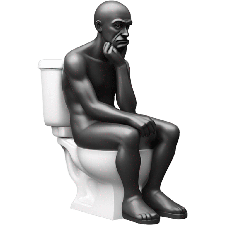 the thinker sculpture sitting on a toilet emoji