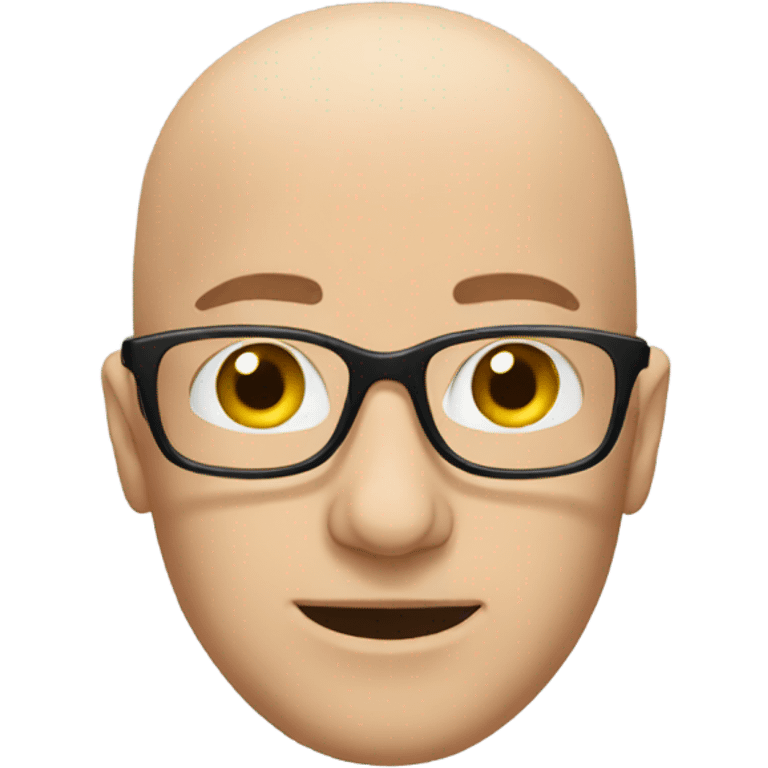 Bald man glasses emoji