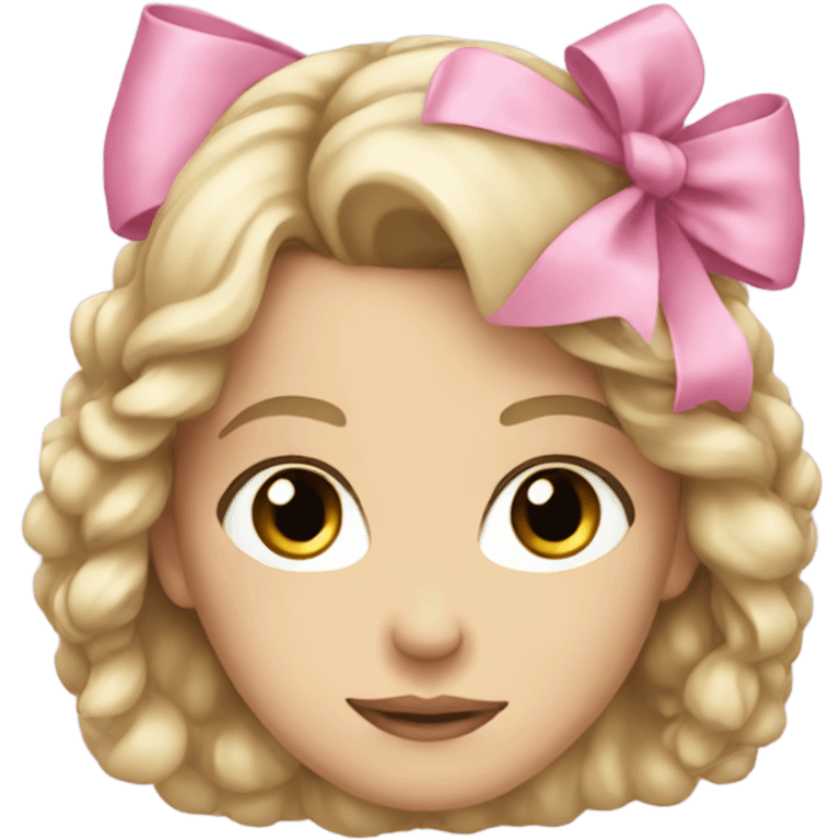 white girl with a pink bow emoji