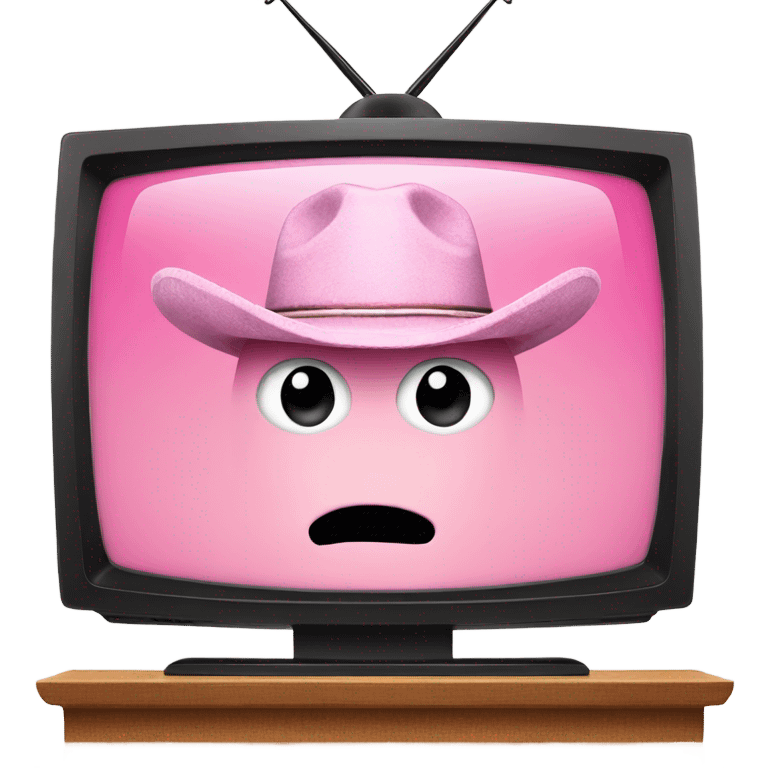 Tv with pink cowboy hat  emoji