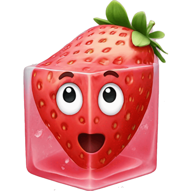 strawberry ice cube emoji