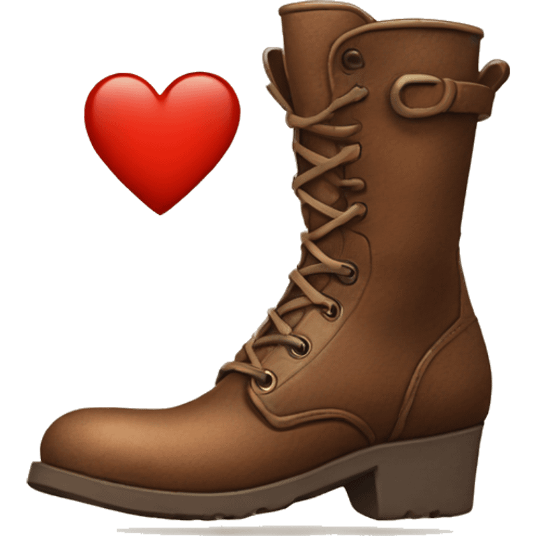 old leather boot as heart  emoji