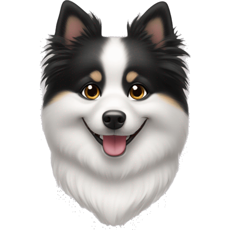 White german spitz dog smiling with black hair girl heart  emoji