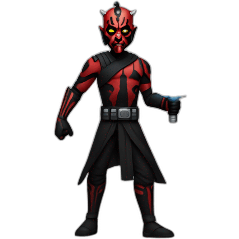 Darth Maul full body with double lightsaber emoji