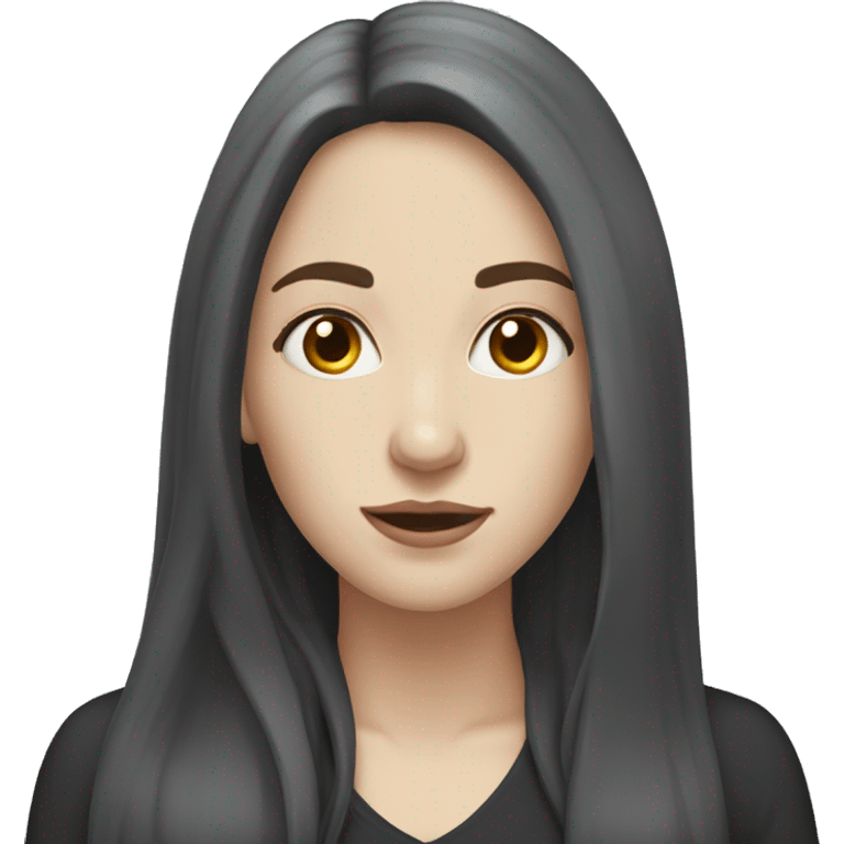 Woman long dark hair pale skin emoji