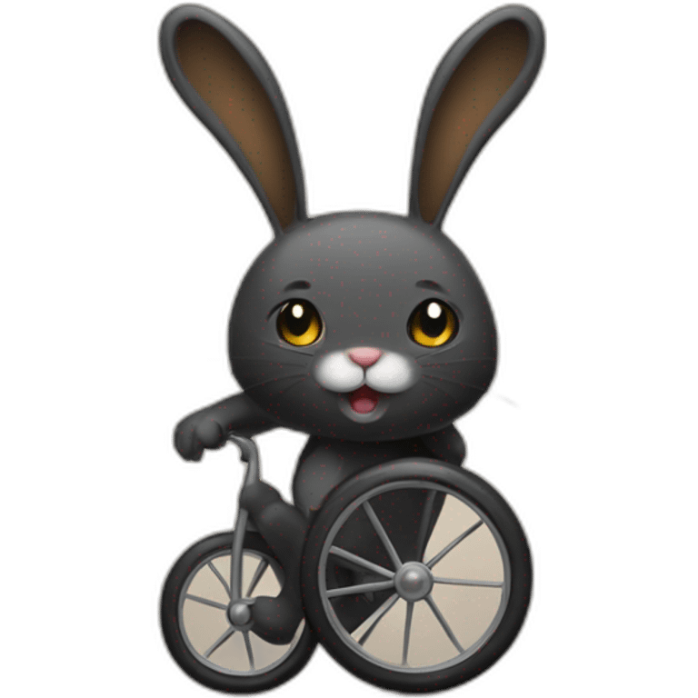 Lapin noire et un lapin roue emoji