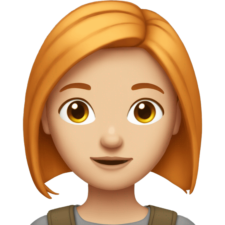 Beautiful girl with straight ginger hair  emoji