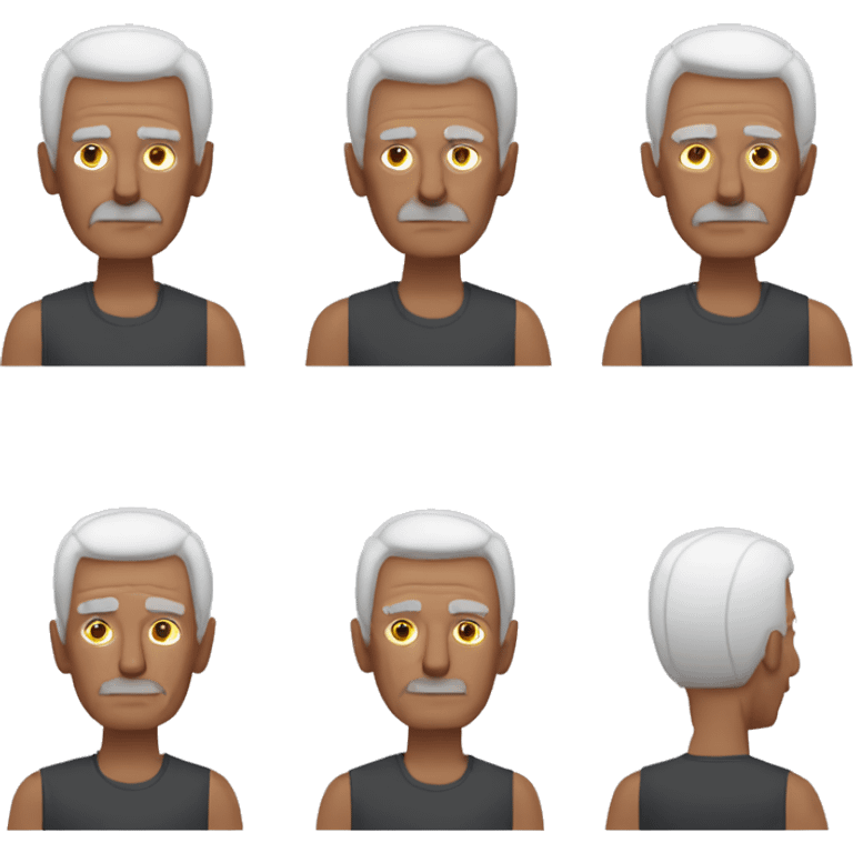 65yo man tennis minimal hair emoji