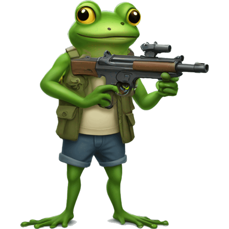 A FROG BUT FROG HAS A GUN emoji