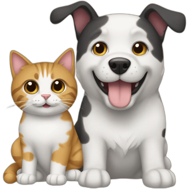 dog and cat friends emoji