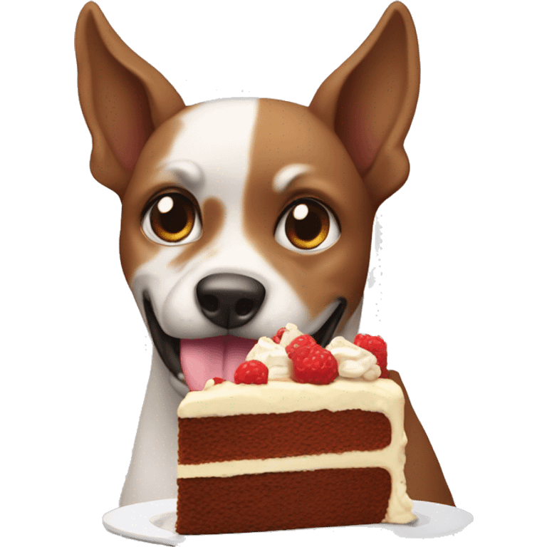 Dog eating cake emoji