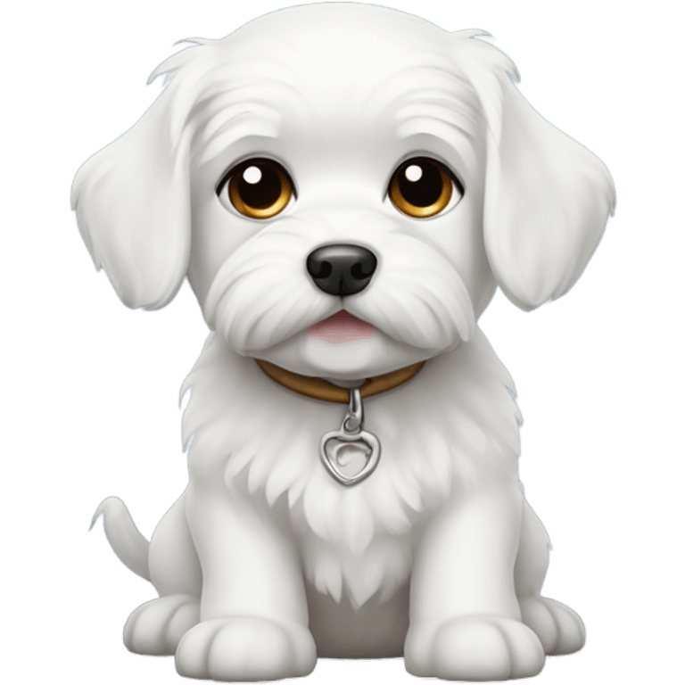 White dog Maltese puppy  emoji