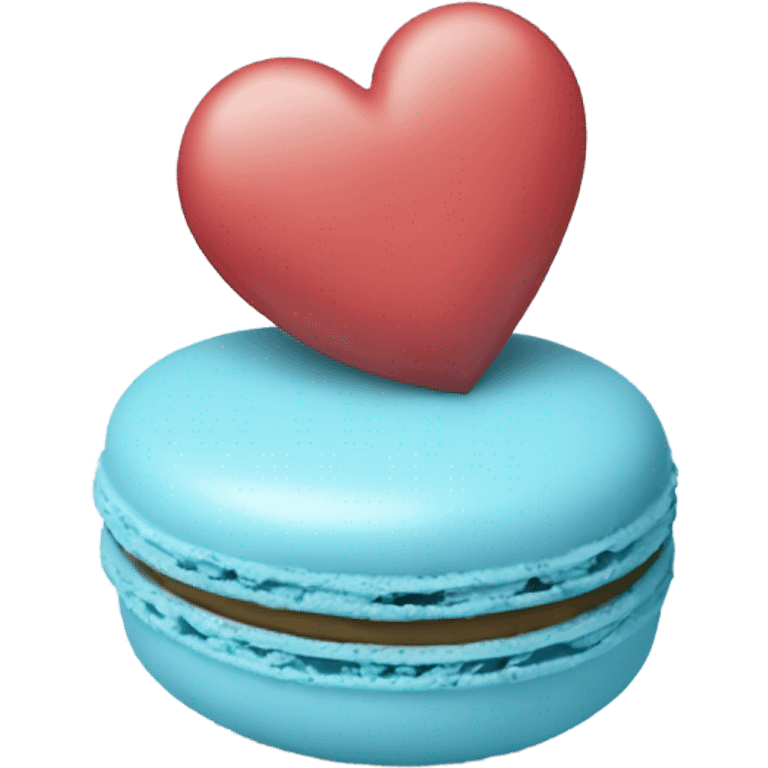 Light blue macaroon in shape of heart  emoji