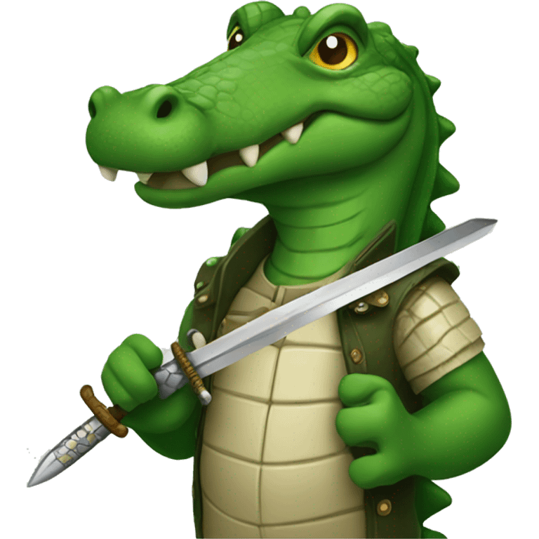 alligator with a sword emoji