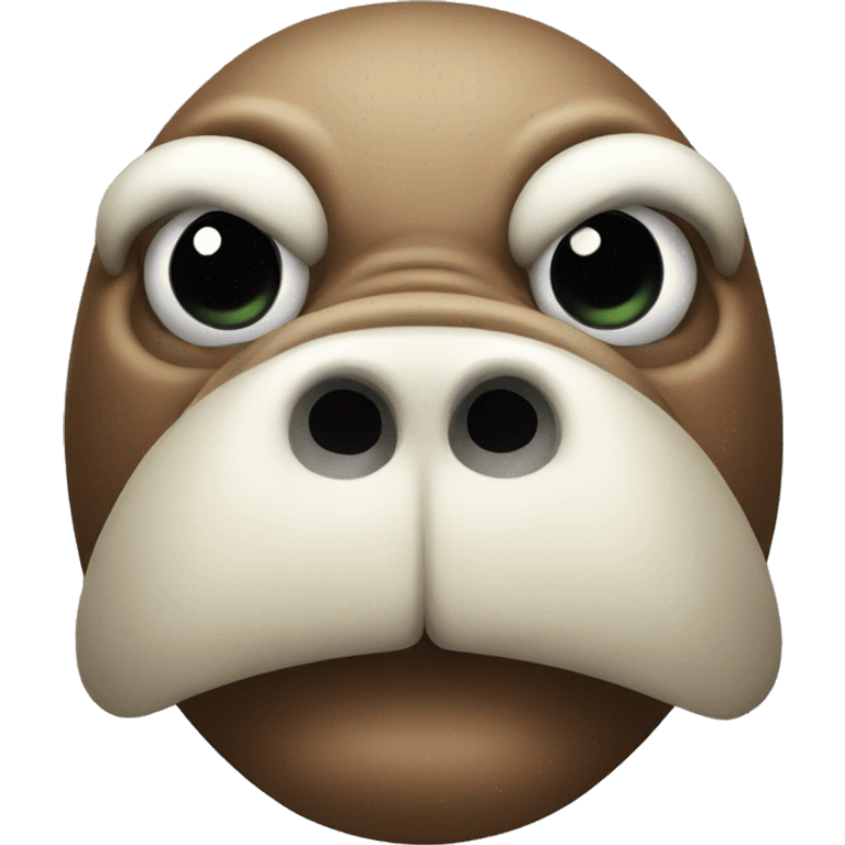 Angry walrus with big tusks emoji