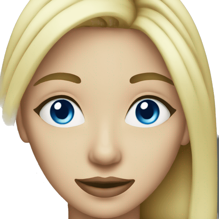 blue eyes female blonde with cash in hand emoji