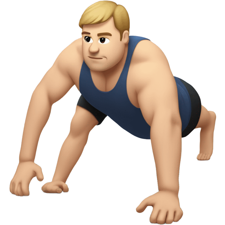 fat white guy doing push ups emoji