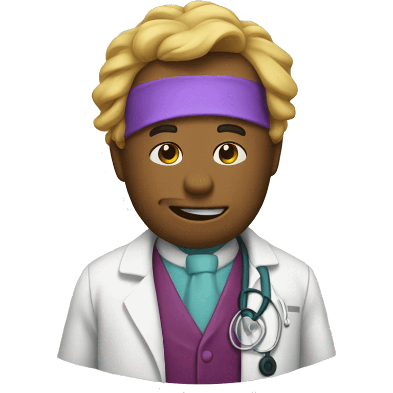 Barney dressed as Doctor  emoji