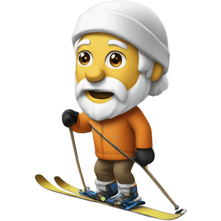 socrates skiing on mountain  emoji