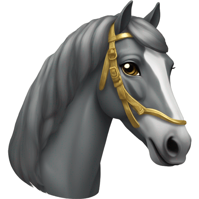 Gilded saddle vintage piebald dark gray horse face gilded robes emoji