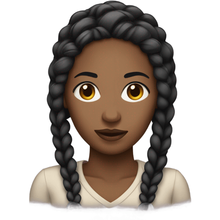 black woman with long braids and long lashes emoji