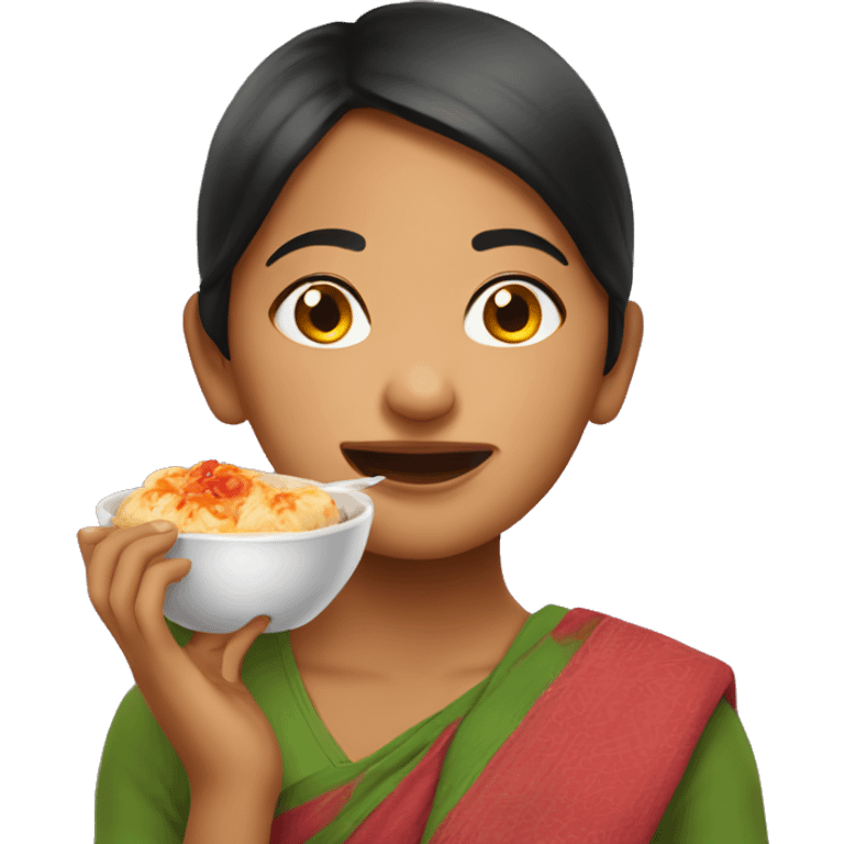 nepali girl eating momo emoji