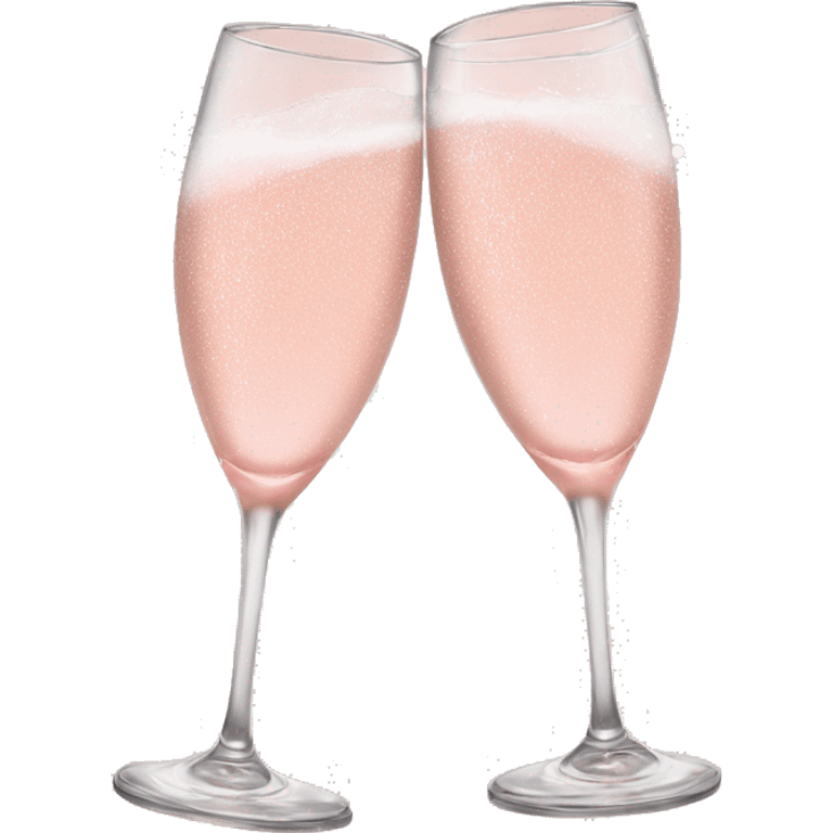 glasses of pastel pink champagne are smashing against each other emoji