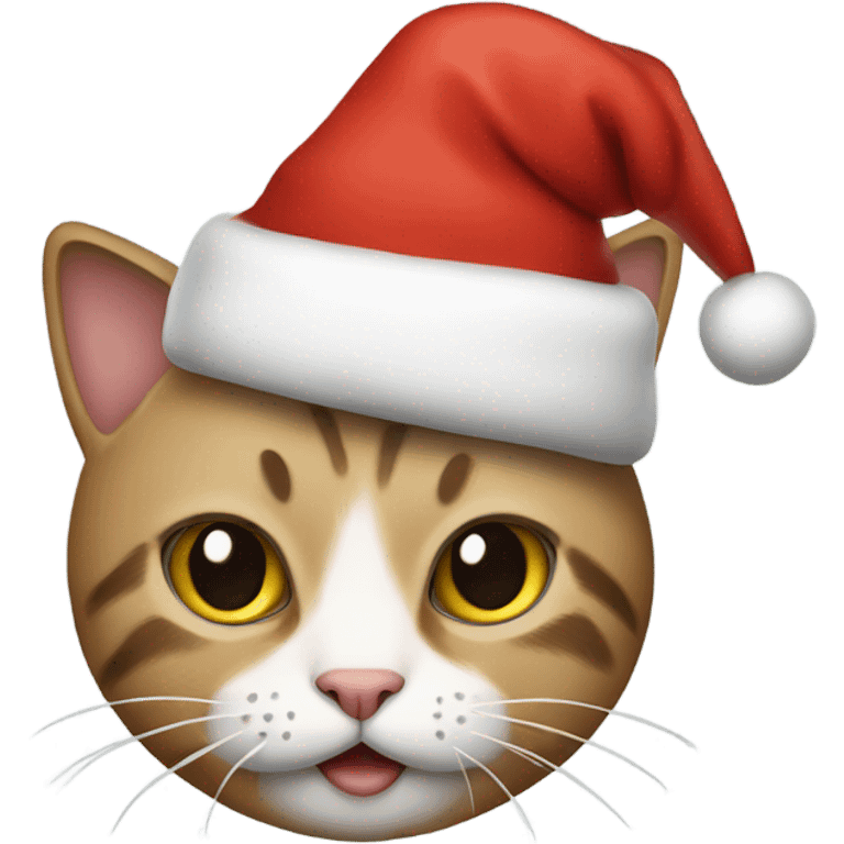 Cat wearing chirstmas hat emoji