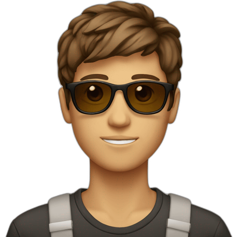 teenager-brown haired-brown eyed-sunglasses-cool emoji