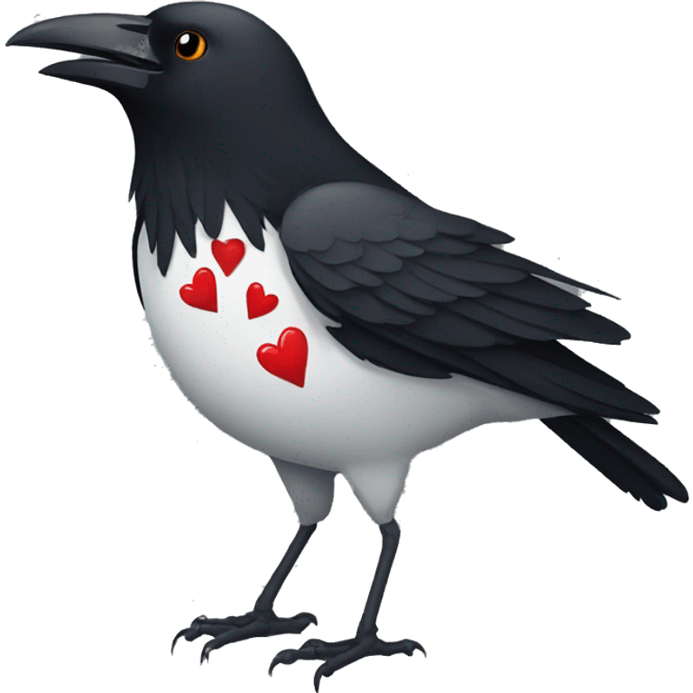 crow with hearts emoji