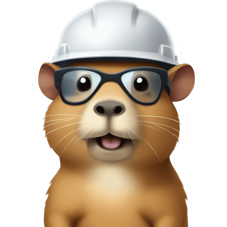 capybara with hardhat and safety  glasses emoji