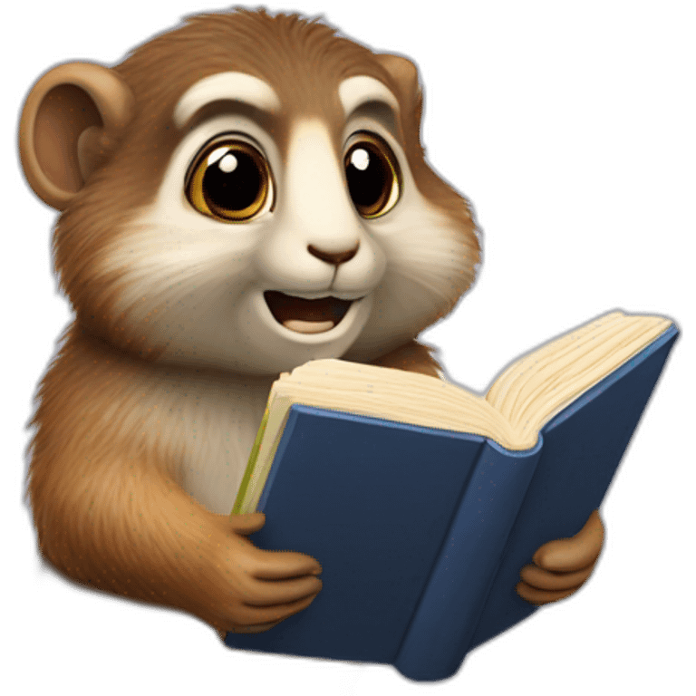 Marmotte avec un livre dans les mains  emoji